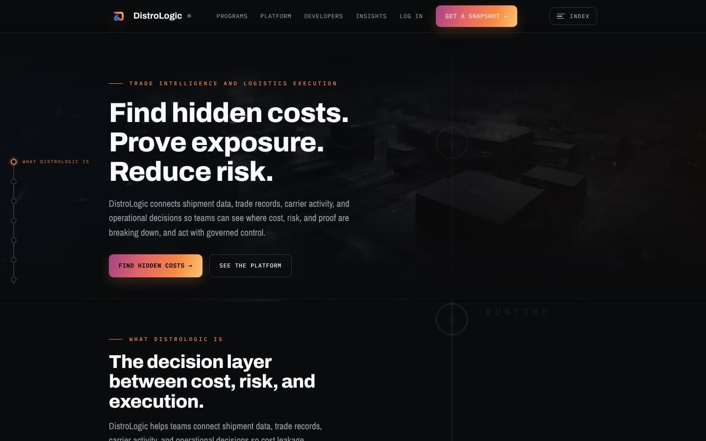 DistroLogic public website, Find hidden costs.
